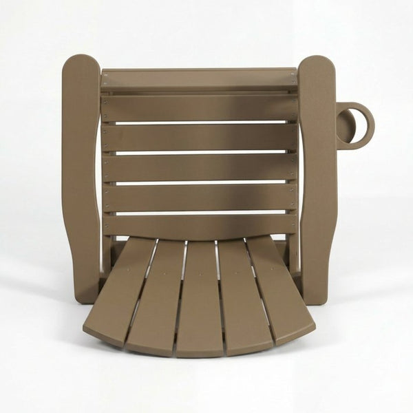 English Elm Hdpe Recycled Lumber Bar Height Adirondack Chair with Built-in Cup Holder Outdoor Patio Antique Brown W3566P454876
