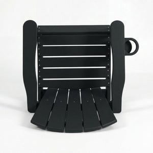 English Elm Hdpe Recycled Lumber Bar Height Adirondack Chair with Built-in Cup Holder Outdoor Patio Black W3566P454877