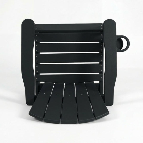 English Elm Hdpe Recycled Lumber Bar Height Adirondack Chair with Built-in Cup Holder Outdoor Patio Black W3566P454877