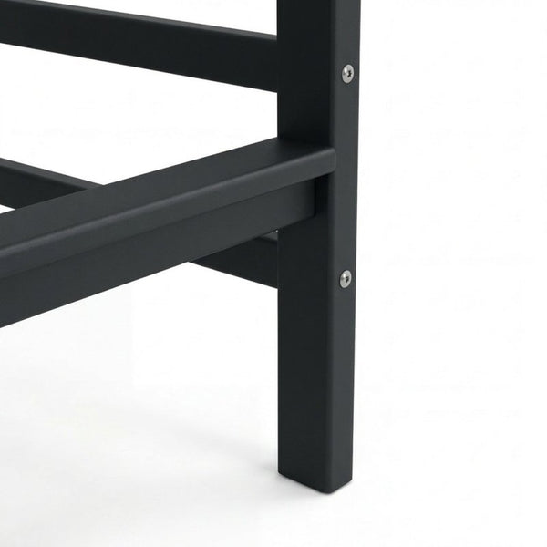 English Elm Hdpe Recycled Lumber Bar Height Adirondack Chair with Built-in Cup Holder Outdoor Patio Black W3566P454877