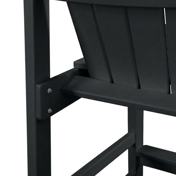 English Elm Hdpe Recycled Lumber Bar Height Adirondack Chair with Built-in Cup Holder Outdoor Patio Black W3566P454877