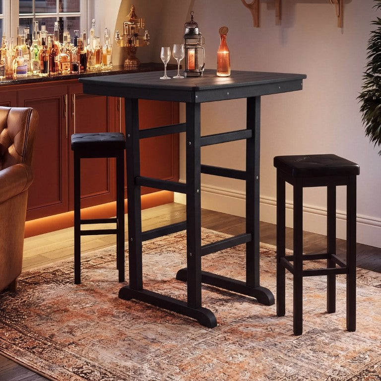 English Elm Hdpe Poly Lumber Slatted Outdoor Bar Table Weather Resistant Patio High Top W3566P466754