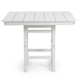 English Elm 1-piece Folding Square Outdoor Dining Table Hdpe Weather Resistant Patio Deck White W3566P466781