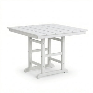 English Elm 1-piece Folding Square Outdoor Dining Table Hdpe Weather Resistant Patio Deck White W3566P466781