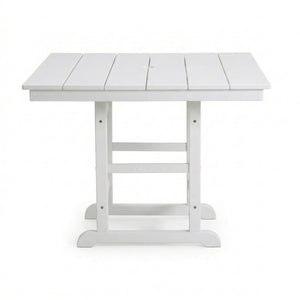 English Elm 1-piece Folding Square Outdoor Dining Table Hdpe Weather Resistant Patio Deck White W3566P466781