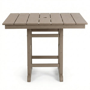 English Elm 1-piece Folding Square Outdoor Dining Table Hdpe Weather Resistant Patio Deck Antique Brown W3566P466785