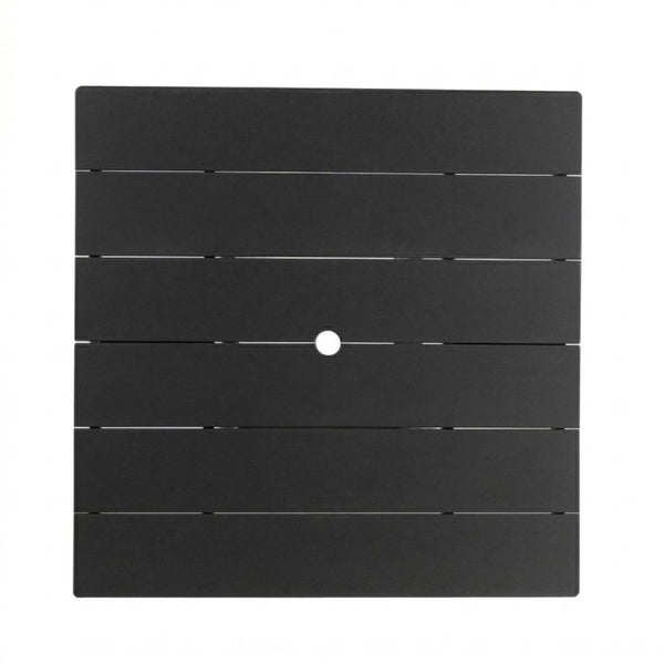 English Elm 1-piece Folding Square Outdoor Dining Table Hdpe Weather Resistant Patio Deck Black W3566P466797