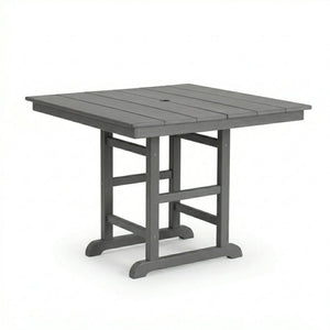 English Elm 1-piece Folding Square Outdoor Dining Table Hdpe Weather Resistant Patio Deck Gray W3566P466799