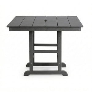 English Elm 1-piece Folding Square Outdoor Dining Table Hdpe Weather Resistant Patio Deck Gray W3566P466799