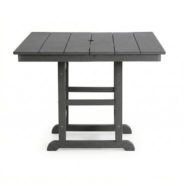 English Elm 1-piece Folding Square Outdoor Dining Table Hdpe Weather Resistant Patio Deck Gray W3566P466799