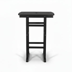 English Elm 3-piece Hdpe Outdoor Bar Height Bistro Set Round Pub Table with Uv Resistant Stools Black W3566S00027