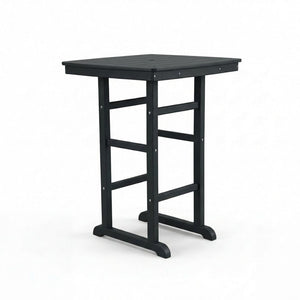 English Elm 3-piece Hdpe Outdoor Bar Height Bistro Set Round Pub Table with Uv Resistant Stools Black W3566S00027