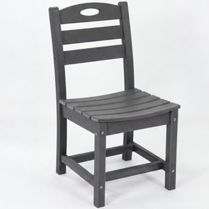 English Elm Charcoal Hdpe Outdoor Bistro Set with Round Table and Two Weather Resistant Chairs W3566S00037