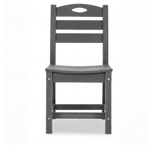English Elm Charcoal Hdpe Outdoor Bistro Set with Round Table and Two Weather Resistant Chairs W3566S00037