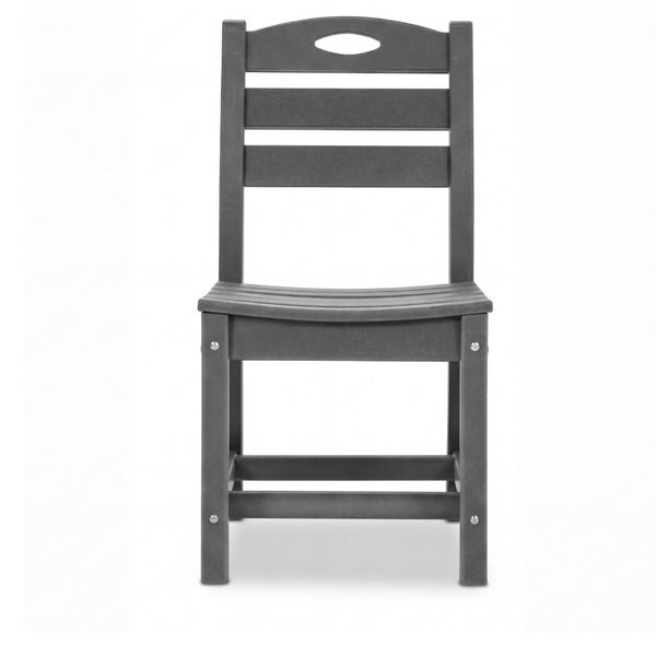 English Elm Charcoal Hdpe Outdoor Bistro Set with Round Table and Two Weather Resistant Chairs W3566S00037