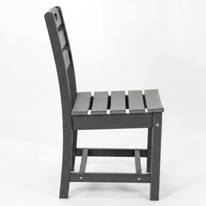 English Elm Charcoal Hdpe Outdoor Bistro Set with Round Table and Two Weather Resistant Chairs W3566S00037