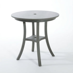 English Elm Charcoal Hdpe Outdoor Bistro Set with Round Table and Two Weather Resistant Chairs W3566S00037