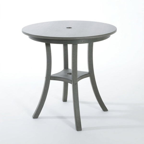 English Elm Charcoal Hdpe Outdoor Bistro Set with Round Table and Two Weather Resistant Chairs W3566S00037