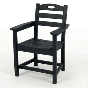 English Elm Black HDPE Square Patio Dining Set for Two with Weather Resistant Armchairs Outdoor W3566S00044