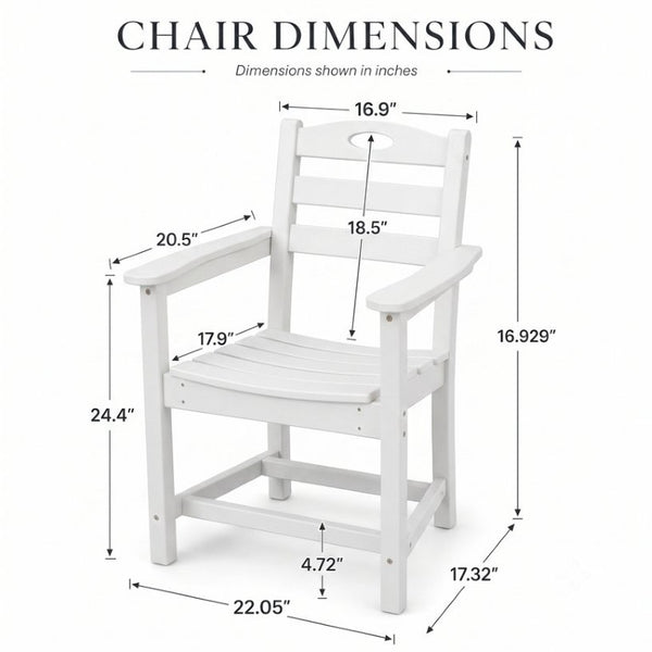 English Elm White HDPE Outdoor 3 Piece Bar Height Bistro Set Round Table Umbrella Hole Armchairs W3566S00057