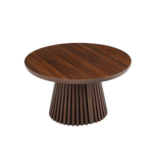 English Elm Wooden Extendable Oval Coffee Table Walnut Mdf Top Slatted Legs Modern Living Room W3590P491826