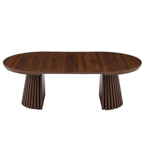 English Elm Wooden Extendable Oval Coffee Table Walnut Mdf Top Slatted Legs Modern Living Room W3590P491826