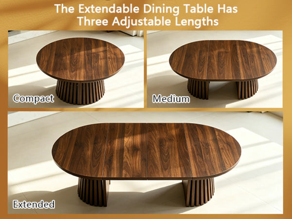 English Elm Wooden Extendable Oval Coffee Table Walnut Mdf Top Slatted Legs Modern Living Room W3590P491826