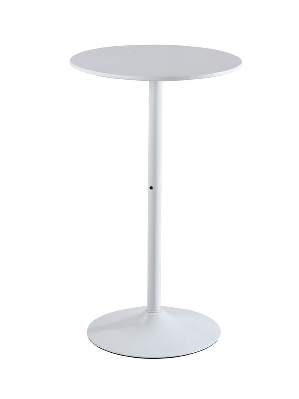 English Elm White Round Bar Table Matte Mdf Top Iron Pedestal Base Modern Minimalist Kitchen W3590P506686