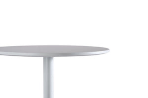 English Elm White Round Bar Table Matte Mdf Top Iron Pedestal Base Modern Minimalist Kitchen W3590P506686