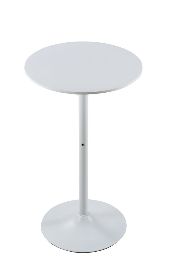 English Elm White Round Bar Table Matte Mdf Top Iron Pedestal Base Modern Minimalist Kitchen W3590P506686