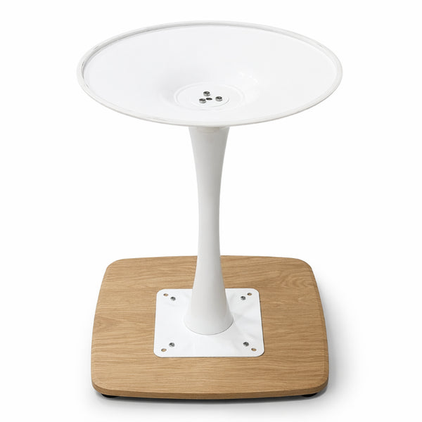 English Elm Square Tulip Pedestal Dining Table Faux Oak MDF Top Mid-Century Bistro for Small Spaces W3590P507315