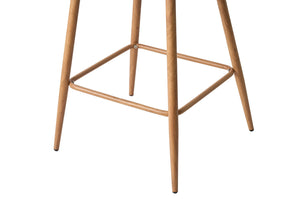 English Elm Barstools Set of 2 Woven Rattan Back Linen Seat Mid-century Boho Kitchen Island W3590P510325