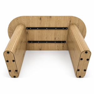 English Elm 70.8 Inch Oval Dining Table Seats 6 Wood Grain MDF Top Slatted Base Modern Farmhouse W3590P534626