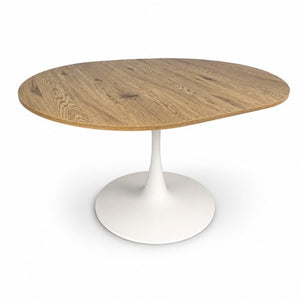English Elm 57.87Round Extendable Tulip Pedestal Dining Table Seats Six Mid-Century MDF Top W3590P536702