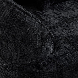 English Elm Black Curved Two Seat Chenille Sofa with Spring Support for Small Space Living W3612P395630