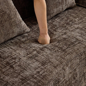 English Elm Brown Curved Two Seat Chenille Sofa with Pillows for Small Apartments Living W3612P395694