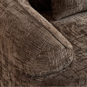 English Elm Brown Curved Two Seat Chenille Sofa with Pillows for Small Apartments Living W3612P395694