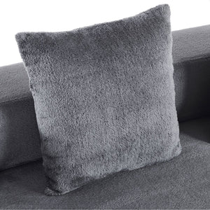 English Elm 74.81" Convertible Sofa Bed Plush Sponge Fill Foldable Lounger for Studio Apartments Grey W3612P491917