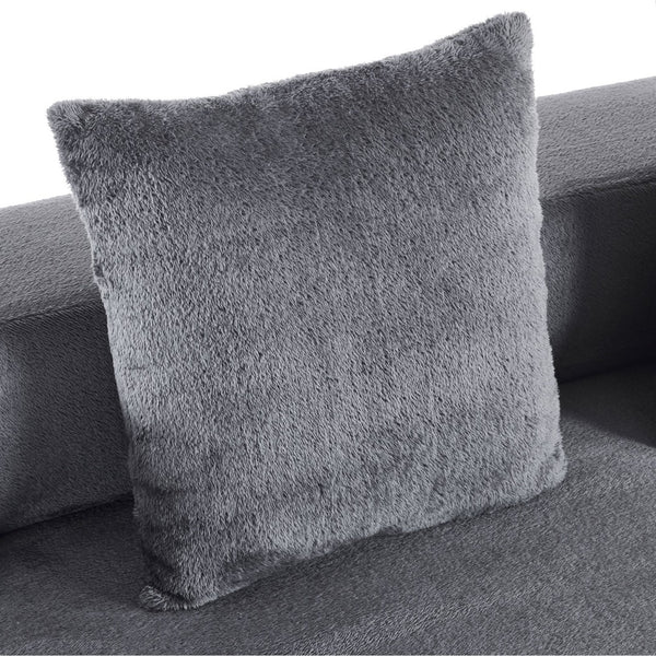 English Elm 74.81" Convertible Sofa Bed Plush Sponge Fill Foldable Lounger for Studio Apartments Grey W3612P491917