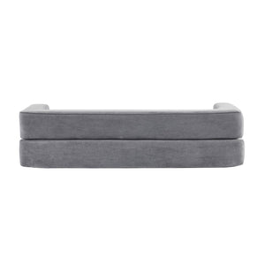 English Elm 74.81" Convertible Sofa Bed Plush Sponge Fill Foldable Lounger for Studio Apartments Grey W3612P491917