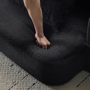 English Elm 74.81" Convertible Sofa Bed Plush Sponge Fill Foldable Lounger for Studio Apartments Black W3612P491918
