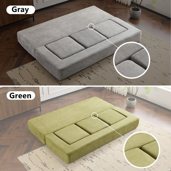 English Elm Versatile Modular Chenille Sofa with Ottomans Converts to Sectional or Sleeper Bed Grey W3612P491919