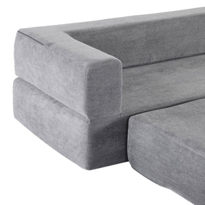 English Elm Versatile Modular Chenille Sofa with Ottomans Converts to Sectional or Sleeper Bed Grey W3612P491919