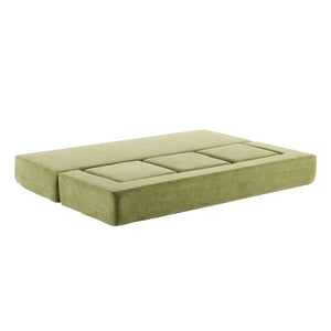 English Elm Versatile Modular Chenille Sofa with Ottomans Converts to Sectional or Sleeper Bed Green W3612P491920