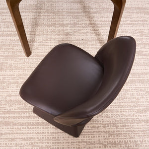 English Elm This Swivel Dining Chair Offers Faux Leather Comfort with a Hollow Curved High Back W3612P506907