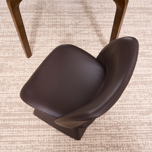 English Elm This Swivel Dining Chair Offers Faux Leather Comfort with a Hollow Curved High Back W3612P506907