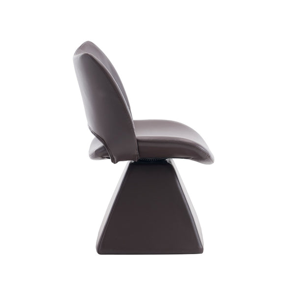 English Elm This Swivel Dining Chair Offers Faux Leather Comfort with a Hollow Curved High Back W3612P506907