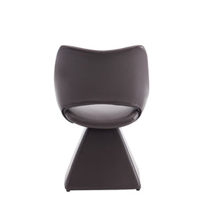 English Elm This Swivel Dining Chair Offers Faux Leather Comfort with a Hollow Curved High Back W3612P506907