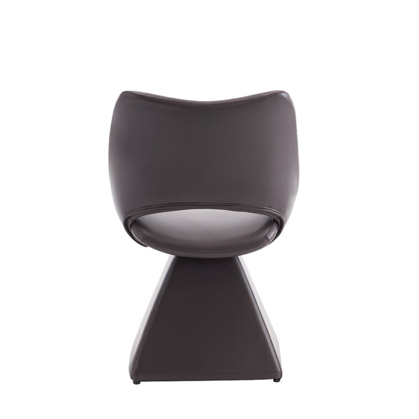 English Elm This Swivel Dining Chair Offers Faux Leather Comfort with a Hollow Curved High Back W3612P506907
