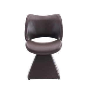 English Elm This Swivel Dining Chair Offers Faux Leather Comfort with a Hollow Curved High Back W3612P506907